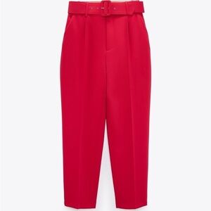 Zara High-Waisted Belted Pants